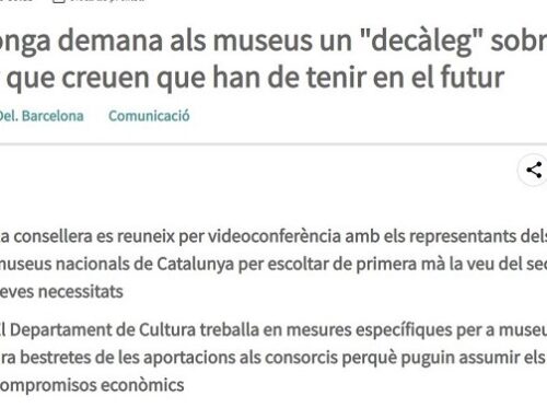 Vilallonga demana als museus un “decàleg” sobre el paper que creuen que han de tenir en el futur